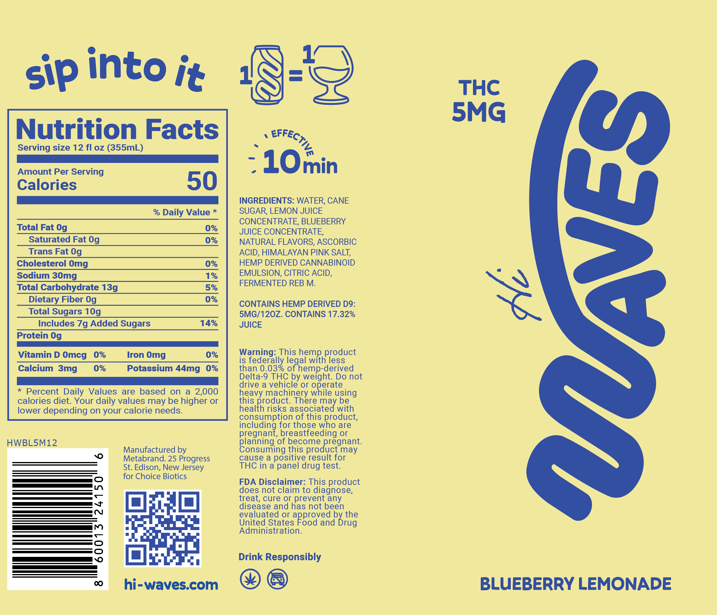 Hi Waves 4-Pack (20mg) - 5mg per can