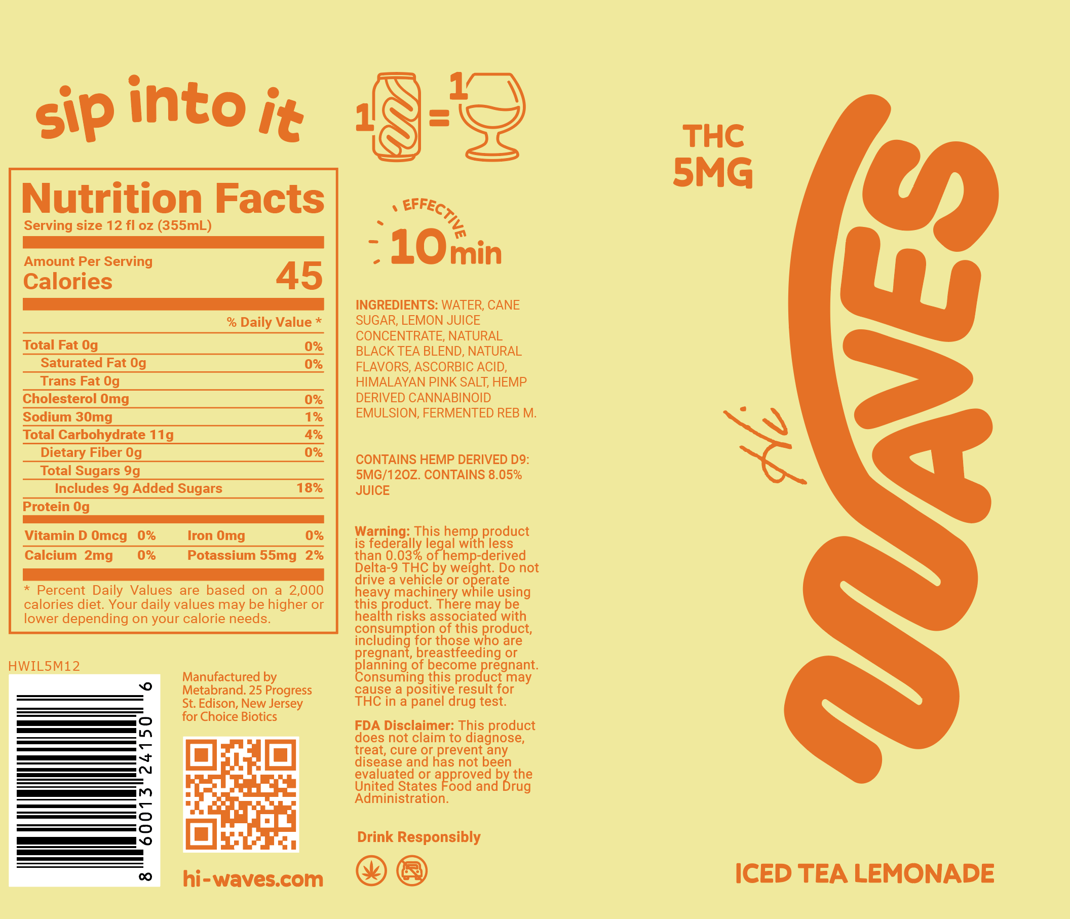 Hi Waves 4-Pack (20mg) - 5mg per can